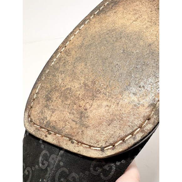 Gucci Black Suede Flats/Loafers GG Monogram Square Toe Vintage Y2K Sz 36 6 - Picture 8 of 11